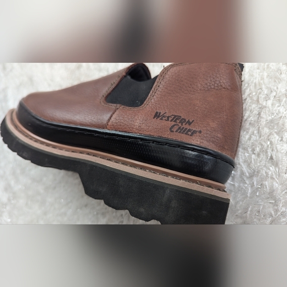 Western Chief Mans Work Shoes Boots Leather Comfort Slip-On Casual Size 9 - Picture 11 of 11